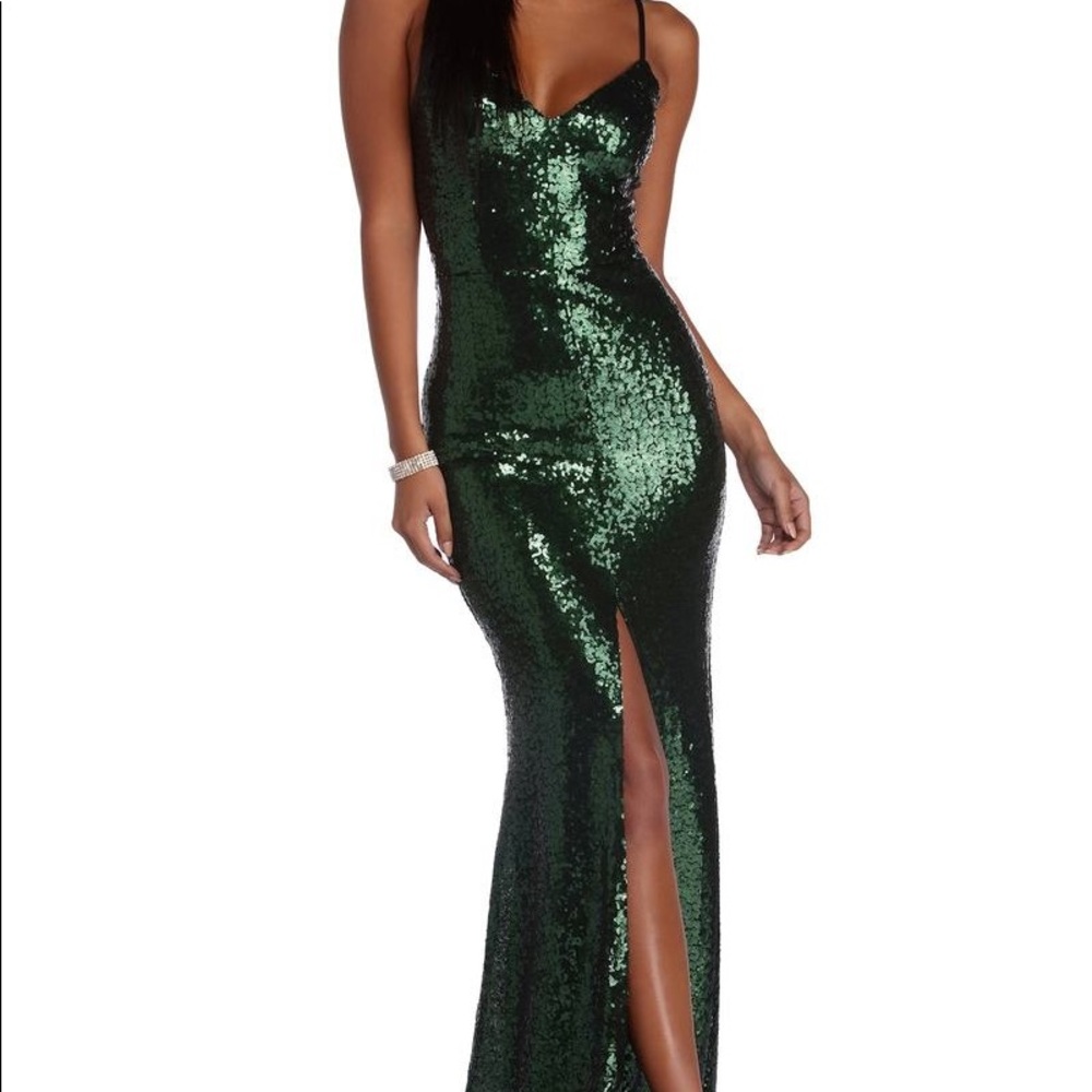 Windsor emerald sequin dress